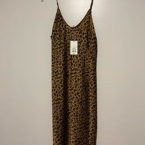 Leopard print silk dress size L